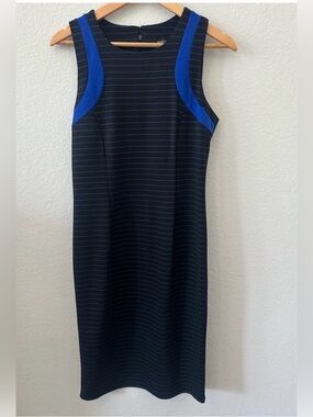 Spense Bodycon Striped Shift Midi Dress -size 10